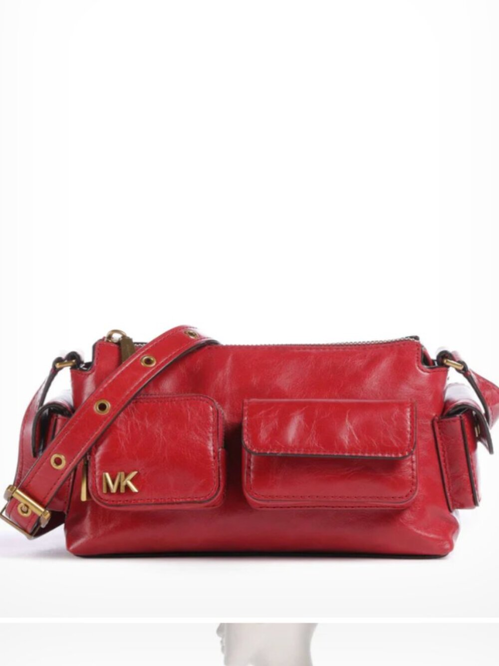 Michael Kors Mini Red and Gold crossbody bag